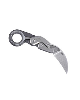 CRKT Provoke Karambit Folding Knife  D2 Steel Blade Grey aluminium handle finger ring