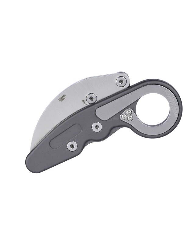 CRKT Provoke Karambit Folding Knife  D2 Steel Blade Grey aluminium handle finger ring