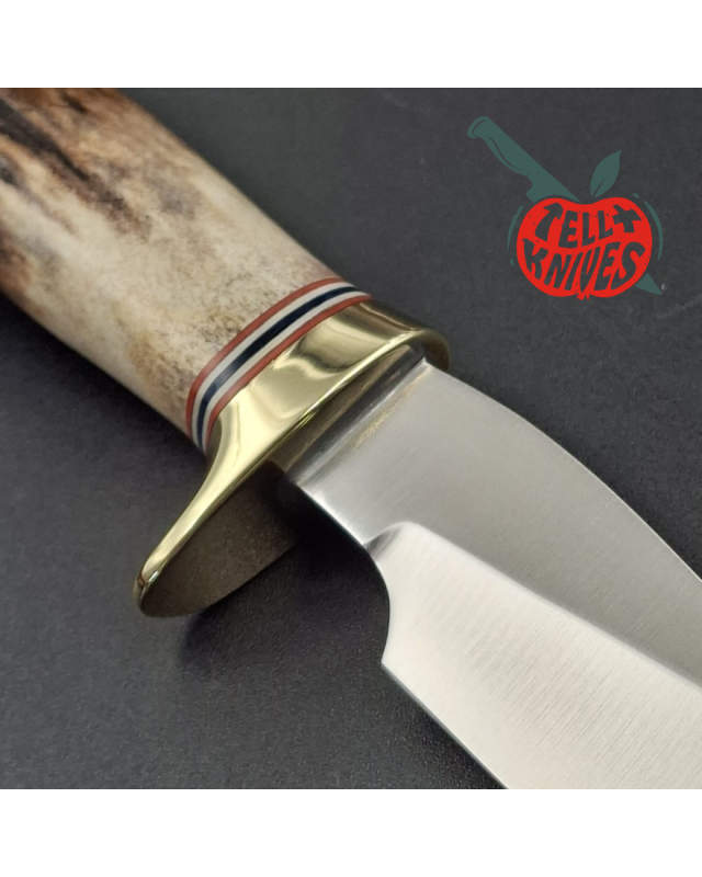 Randall Made Knives Model GTR Special forged stainless steel brass guard stag handle brown leather sheath