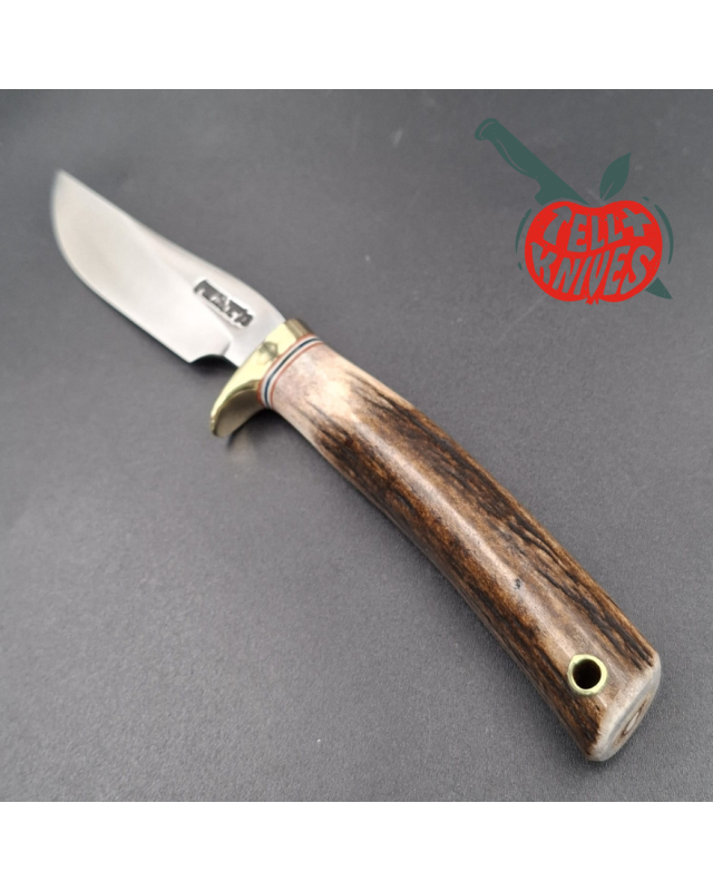 Randall Made Knives Model GTR Special forged stainless steel brass guard stag handle brown leather sheath