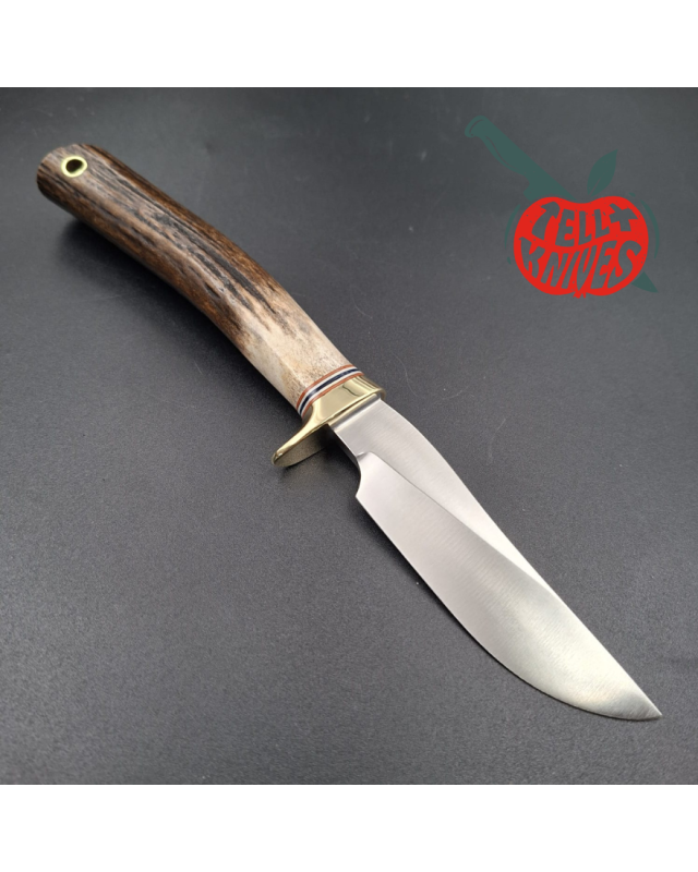 Randall Made Knives Model GTR Special forged stainless steel brass guard stag handle brown leather sheath