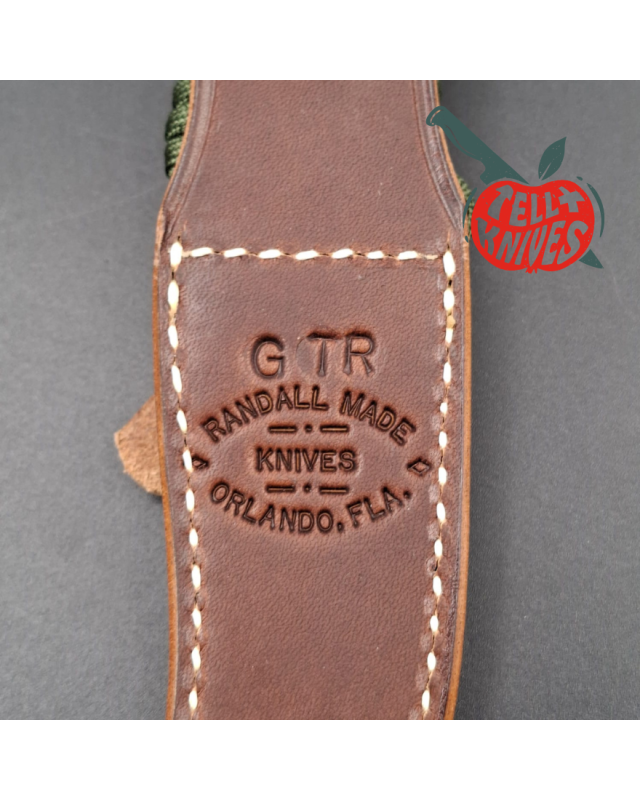 Randall Made Knives Model GTR Special forged stainless steel brass guard stag handle brown leather sheath
