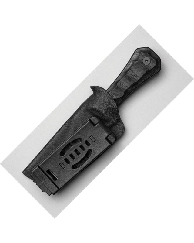 Auxiliary Manufacturing Deadhead Pocket Bowie fixed blade 14C28N stainless steel black G10 handle