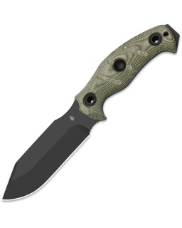 Kizer Sheepdog Survival Fixed Blade Black 1095HC Steel Green Micarta Handle