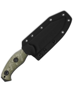 Kizer Sheepdog Survival Fixed Blade Black 1095HC Steel Green Micarta Handle