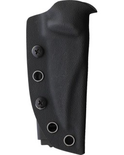 Auxiliary Manufacturing Deadhead Pocket Bowie fixed blade grey coated 14C28N stainless steel blue canva micarta handle