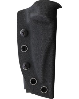 Auxiliary Manufacturing Deadhead Pocket Bowie fixed blade gold rose coated 14C28N stainless steel blue canva micarta handle