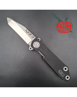 Quartermaster QTR-8 folding knife BD-4P stainless steel stonewash finish black G10 handle framelock