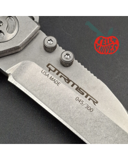 Quartermaster QTR-8 folding knife BD-4P stainless steel stonewash finish black G10 handle framelock