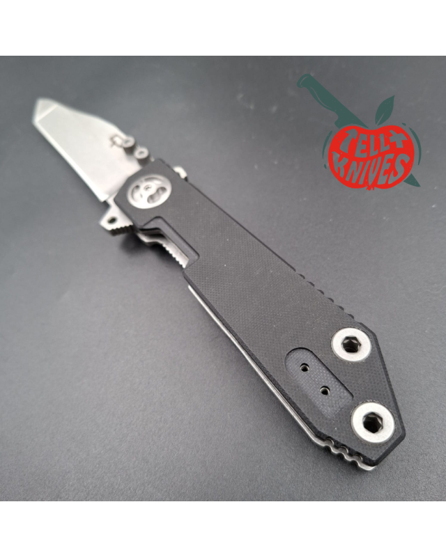 Quartermaster QTR-8 folding knife BD-4P stainless steel stonewash finish black G10 handle framelock