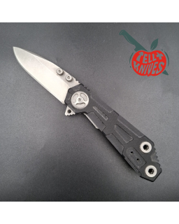 Quartermaster QTR-6 folding knife BD-4P stainless steel stonewash finish black G10 handle framelock