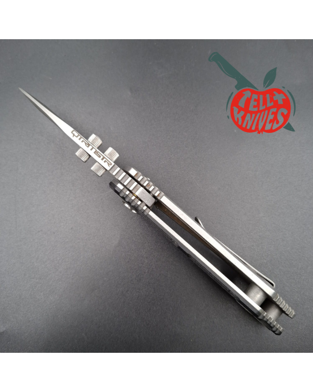 Quartermaster QTR-6 folding knife BD-4P stainless steel stonewash finish black G10 handle framelock