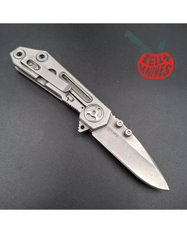 Quartermaster QTR-6 folding knife BD-4P stainless steel stonewash finish black G10 handle framelock