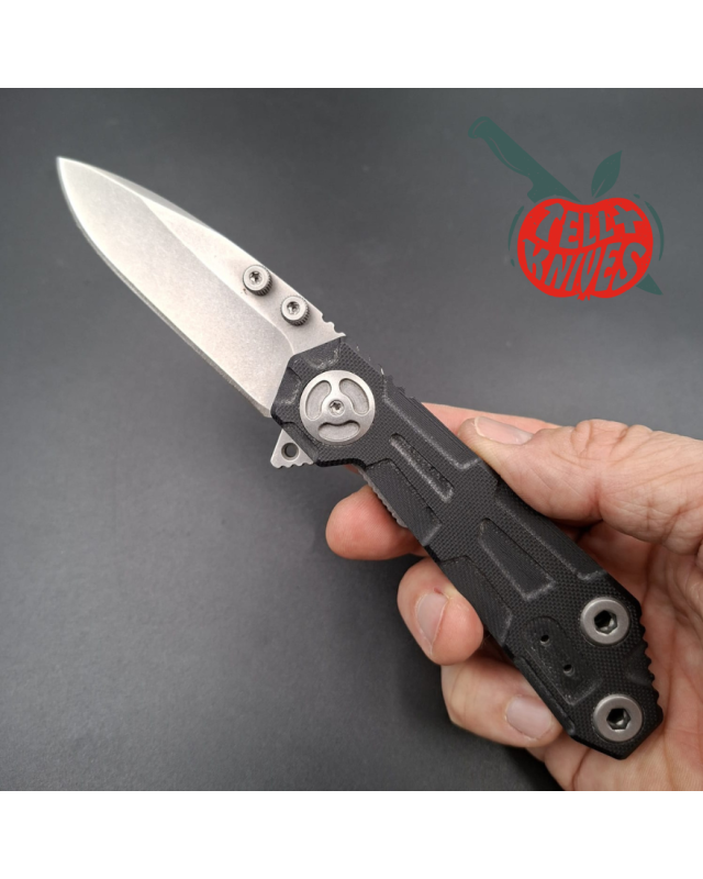 Quartermaster QTR-6 folding knife BD-4P stainless steel stonewash finish black G10 handle framelock