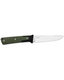 Kizer Area Eight Fixed Blade Satin AEB-L Steel Blade OD Green Black G10 Handle