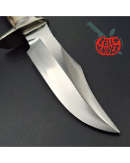 Randall Made Knife Stanaback Special stainless steel blade nickel silver guard stag handle plum leather sheath