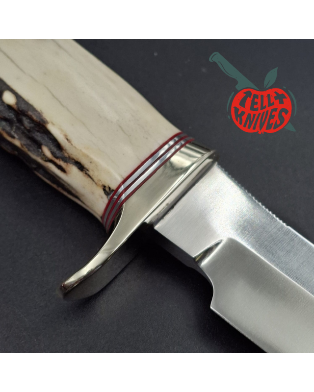 Randall Made Knife Stanaback Special stainless steel blade nickel silver guard stag handle plum leather sheath