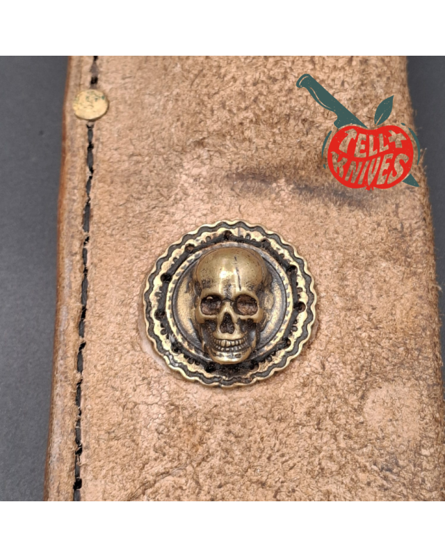 La Grotte du Loup Custom Knife Zombier Slasher fixed blade full tang ELMAX steel Apocalyptic finish cord handle