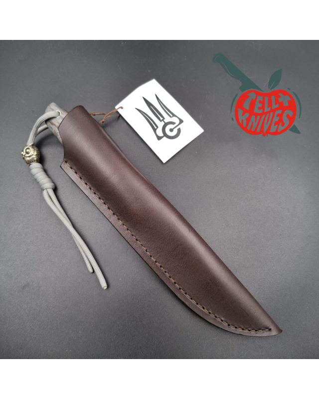 Sergey Shidlovskiy Custom Knives Model Dandy Laminate ELMAX stainless steel silver nickel guard Karelian Birch wood handle