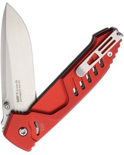 Extrema Ratio MF1 EVO D M390 stainless steel stonewash finish blade red aluminium handle Linerlock