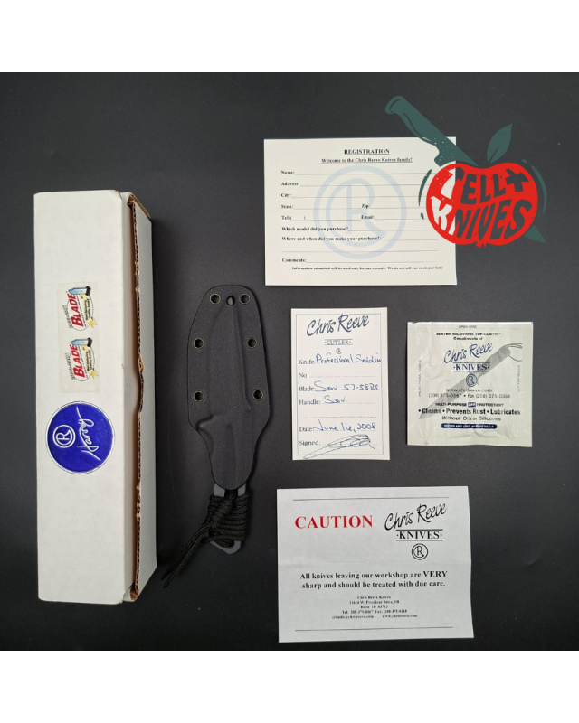 Chris Reeve 2008 Professional Soldier S30V stainless steel skeleton grey cerakote coated fixed blade