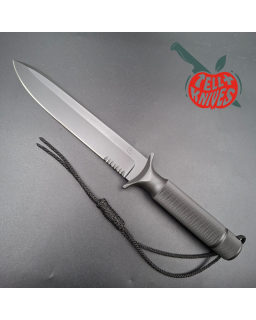 Chris Reeve 1996 Project 1 D2 tool steel grey cerakote coated fixed blade leather sheath and tactical sheath