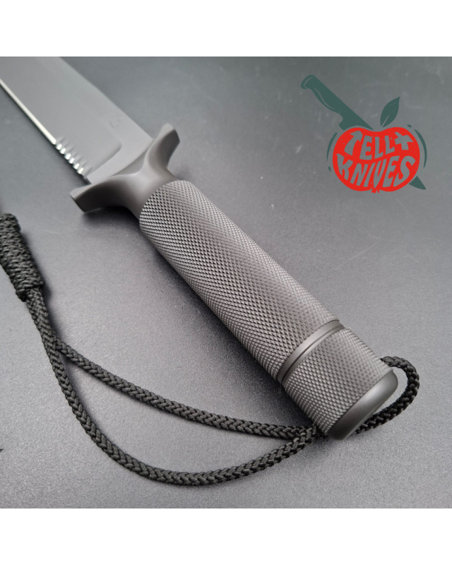 Chris Reeve 1996 Project 1 D2 tool steel grey cerakote coated fixed blade leather sheath and tactical sheath