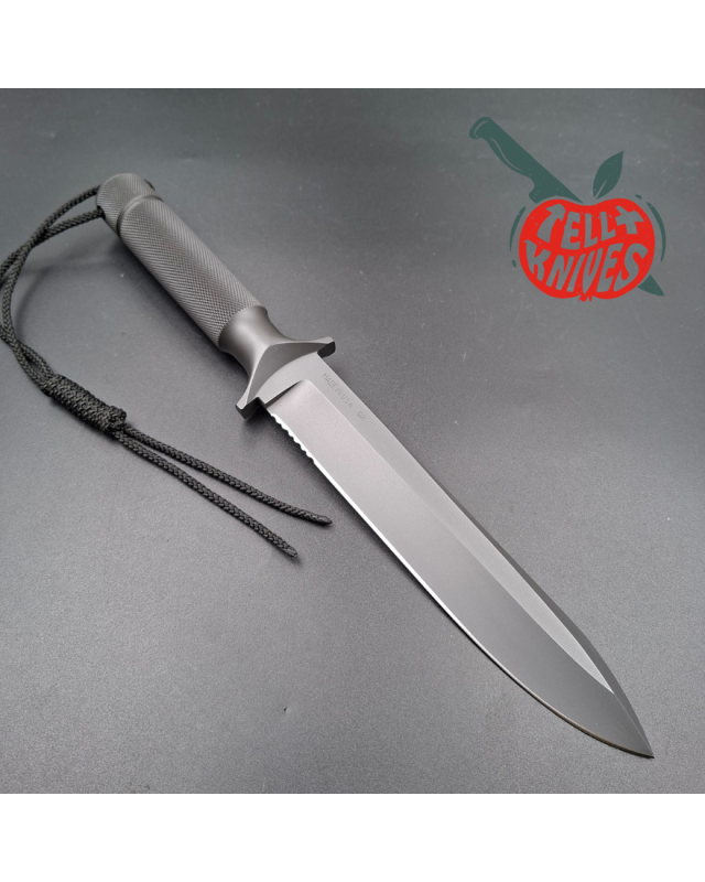 Chris Reeve 1996 Project 1 D2 tool steel grey cerakote coated fixed blade leather sheath and tactical sheath