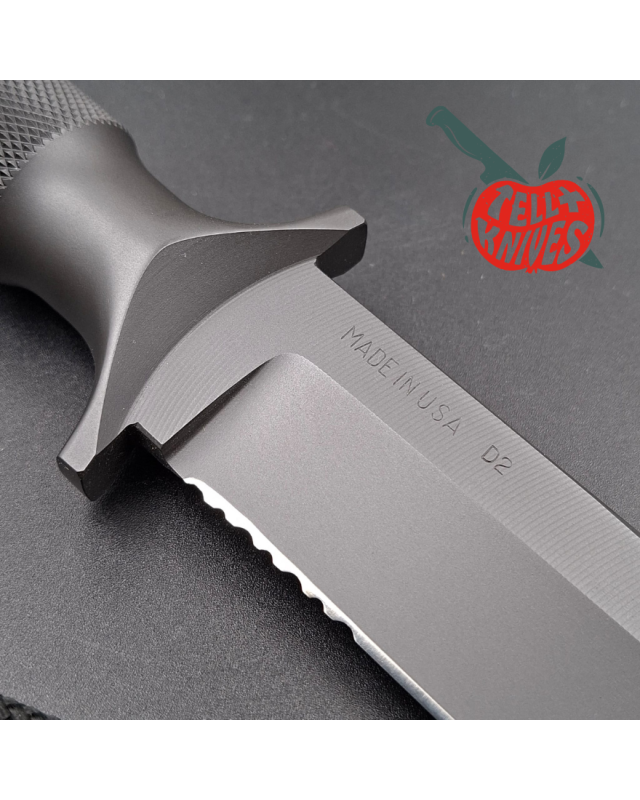 Chris Reeve 1996 Project 1 D2 tool steel grey cerakote coated fixed blade leather sheath and tactical sheath