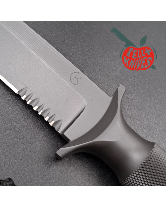 Chris Reeve 1996 Project 1 D2 tool steel grey cerakote coated fixed blade leather sheath and tactical sheath