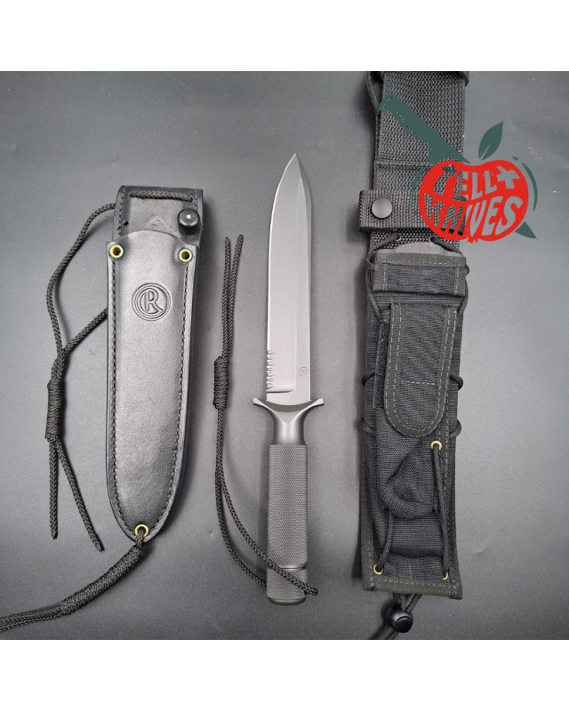 Chris Reeve 1996 Project 1 D2 tool steel grey cerakote coated fixed blade leather sheath and tactical sheath