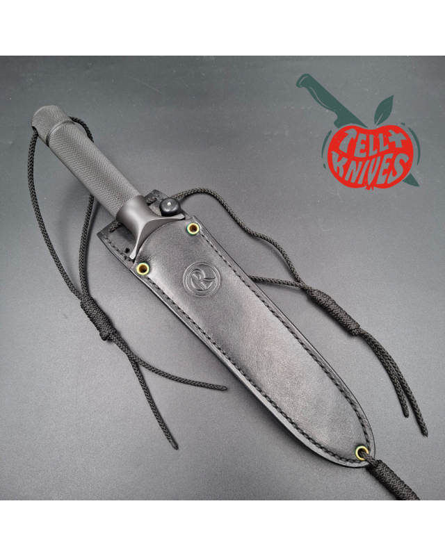 Chris Reeve 1996 Project 1 D2 tool steel grey cerakote coated fixed blade leather sheath and tactical sheath