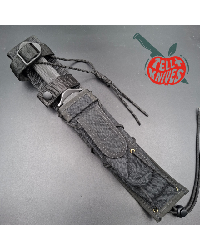 Chris Reeve 1996 Project 1 D2 tool steel grey cerakote coated fixed blade leather sheath and tactical sheath
