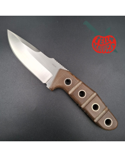 Sibert 2021 Free Radical 2 hollow grind full tang S30V stainless steel satin finish fixed blade brown micarta handle