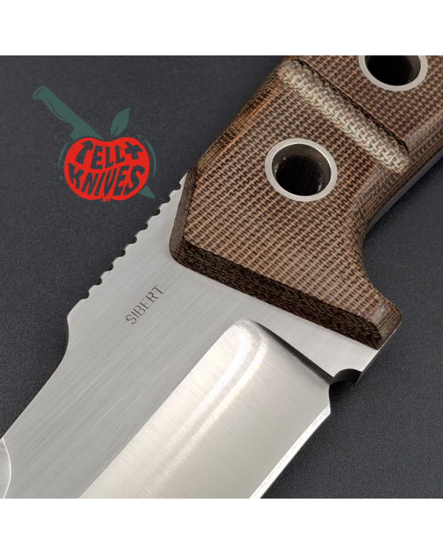 Sibert 2021 Free Radical 2 hollow grind full tang S30V stainless steel satin finish fixed blade brown micarta handle
