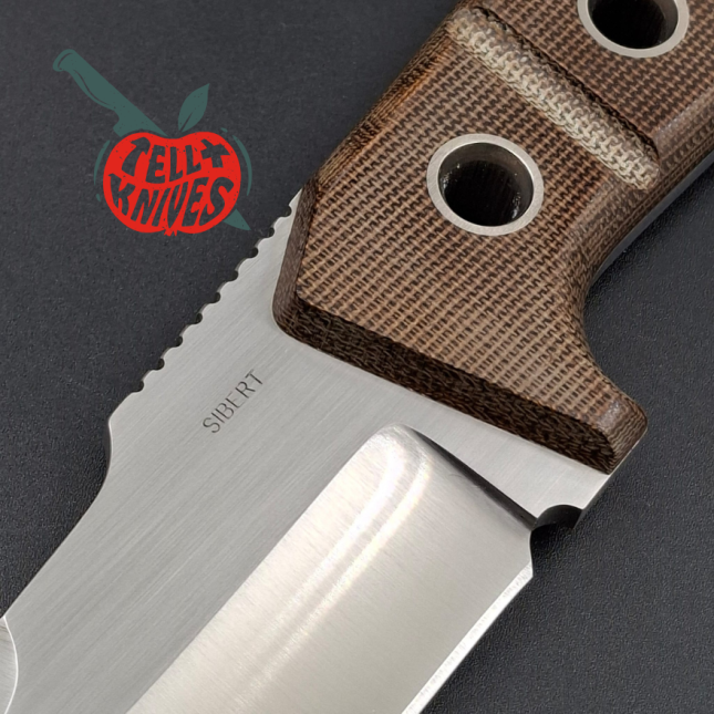 Sibert 2021 Free Radical 2 hollow grind full tang S30V stainless steel satin finish fixed blade brown micarta handle