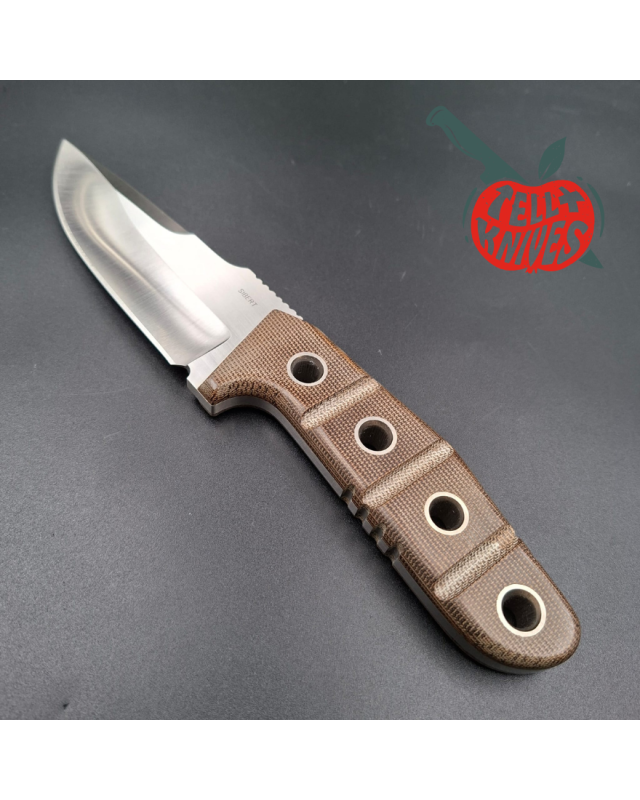 Sibert 2021 Free Radical 2 hollow grind full tang S30V stainless steel satin finish fixed blade brown micarta handle