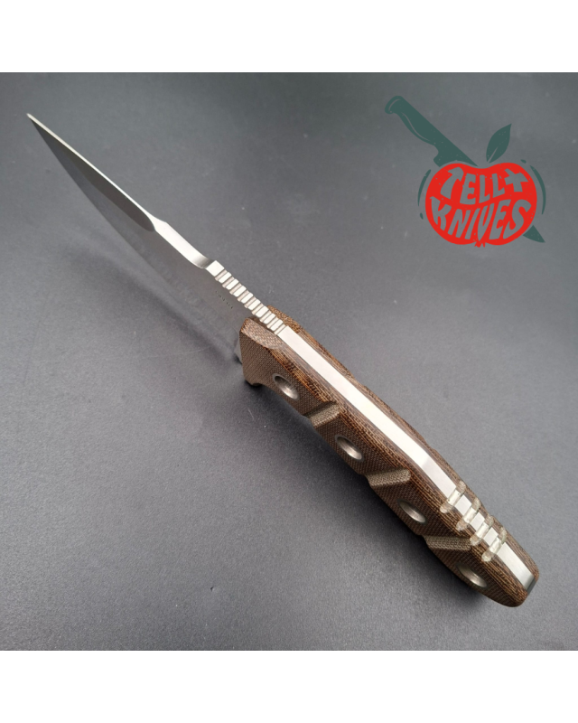 Sibert 2021 Free Radical 2 hollow grind full tang S30V stainless steel satin finish fixed blade brown micarta handle