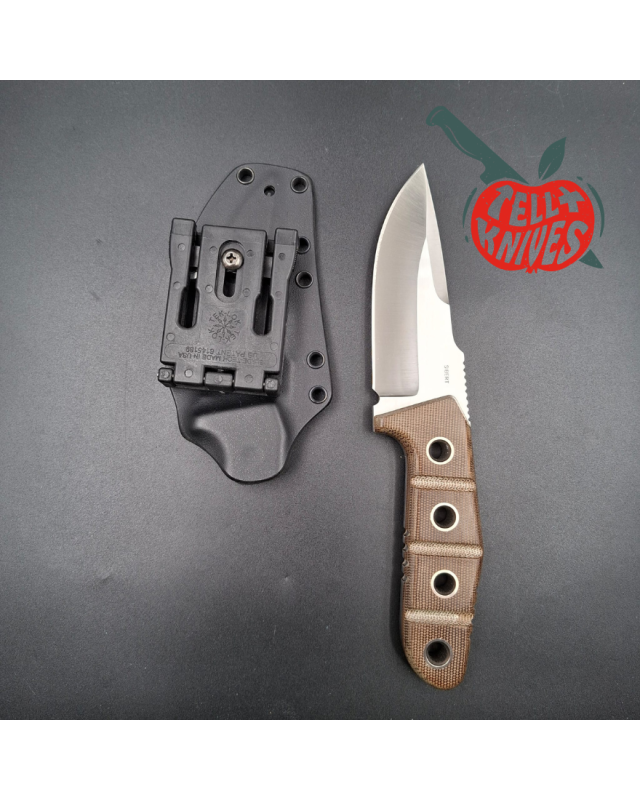 Sibert 2021 Free Radical 2 hollow grind full tang S30V stainless steel satin finish fixed blade brown micarta handle