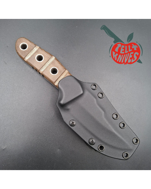 Sibert 2021 Free Radical 2 hollow grind full tang S30V stainless steel satin finish fixed blade brown micarta handle