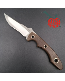 Sibert 2021 Flash hollow grind full tang S30V stainless steel satin finish fixed blade brown micarta handle