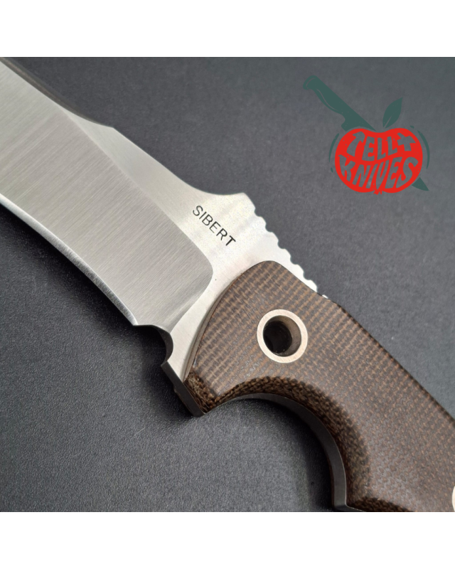 Sibert 2021 Flash hollow grind full tang S30V stainless steel satin finish fixed blade brown micarta handle