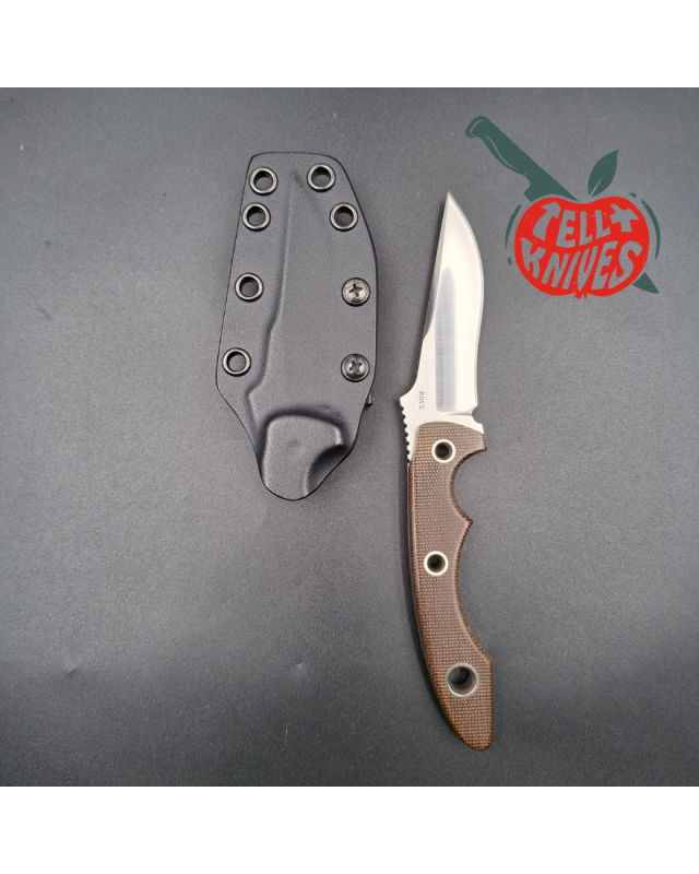 Sibert 2021 Flash hollow grind full tang S30V stainless steel satin finish fixed blade brown micarta handle