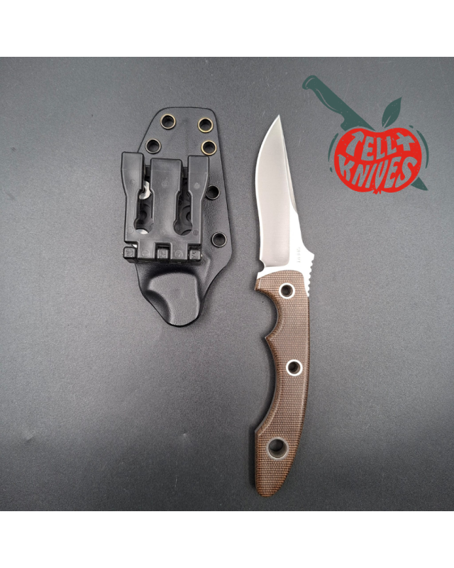 Sibert 2021 Flash hollow grind full tang S30V stainless steel satin finish fixed blade brown micarta handle