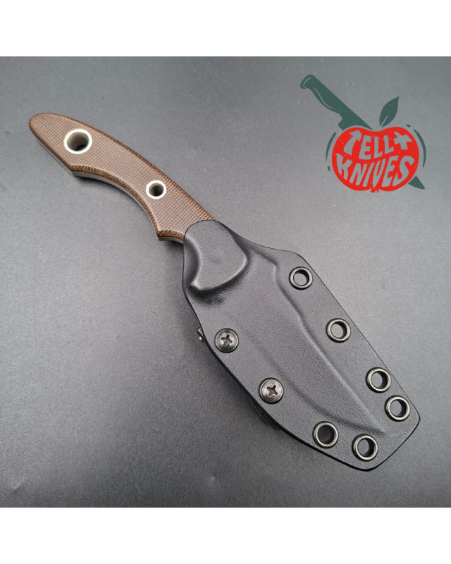 Sibert 2021 Flash hollow grind full tang S30V stainless steel satin finish fixed blade brown micarta handle