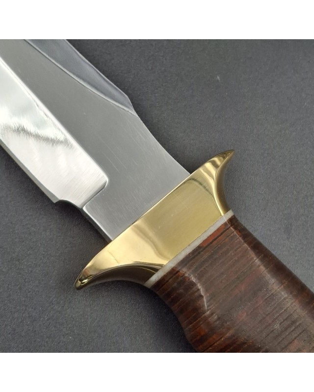 La Grotte du Loup MACV SOG Fighter forged carbon steel blade brass guard and pommel stacked leather handle