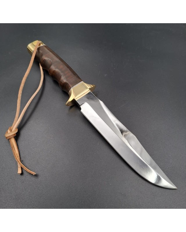 La Grotte du Loup MACV SOG Fighter forged carbon steel blade brass guard and pommel stacked leather handle