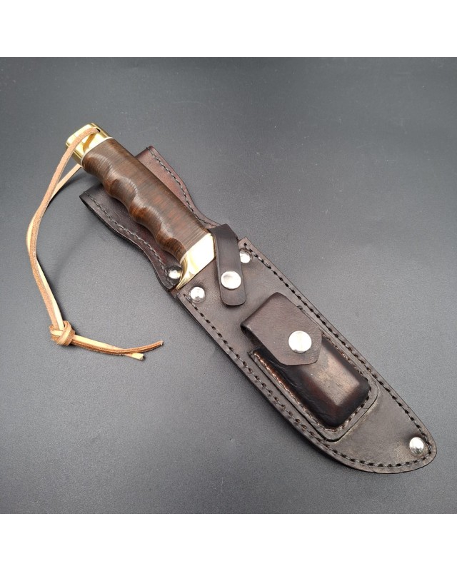 La Grotte du Loup MACV SOG Fighter forged carbon steel blade brass guard and pommel stacked leather handle