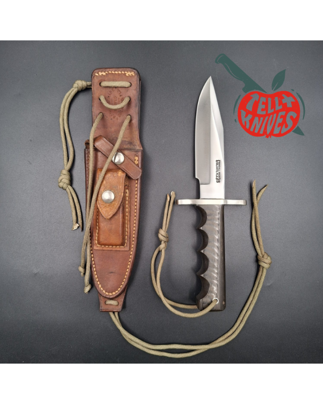 Randall Made Knives Vintage 80ies Model 15 Airman forged stainless steel green micarta four fingers grip handle nickel s
