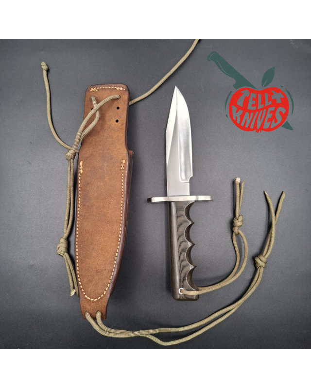 Randall Made Knives Vintage 80ies Model 15 Airman forged stainless steel green micarta four fingers grip handle nickel s